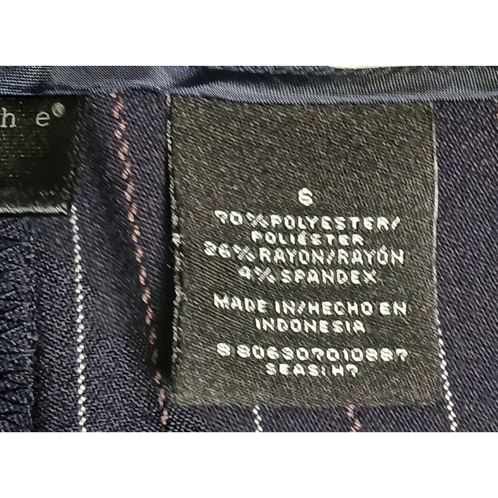 Apostrophe Womens‎ Vanessa Navy Pinstripe Wide Straight Leg Dress Pants Size 6 - Picture 10 of 14